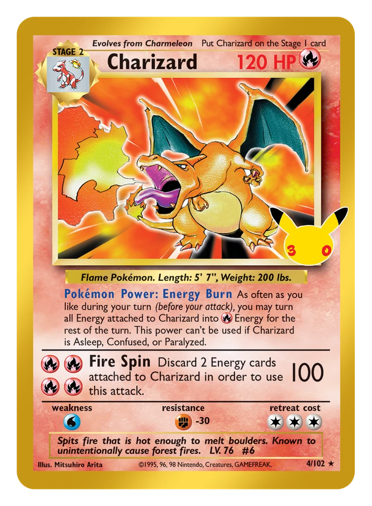 30th Celebration 004 Charizard (classic card)